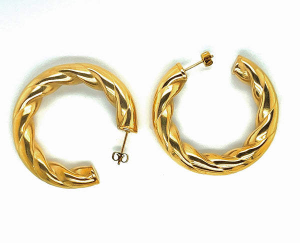 Roped Half Hoop Earrings