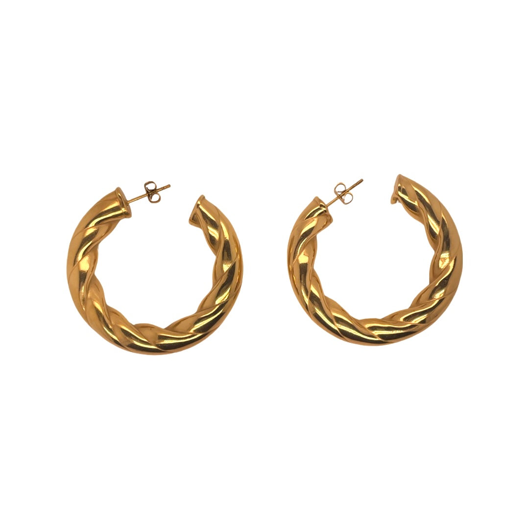 Roped Half Hoop Earrings