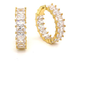 Baguette Mini Gold Hoops