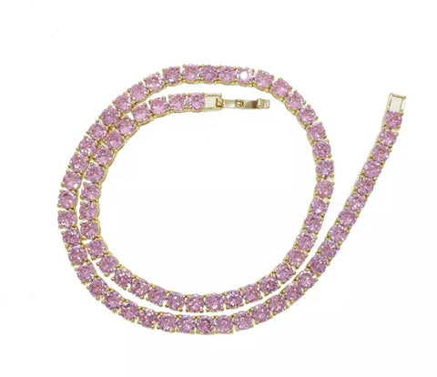 Pretty in Pink tennis necklace