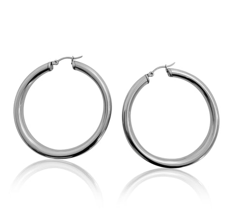 Thickums Silver Hoops